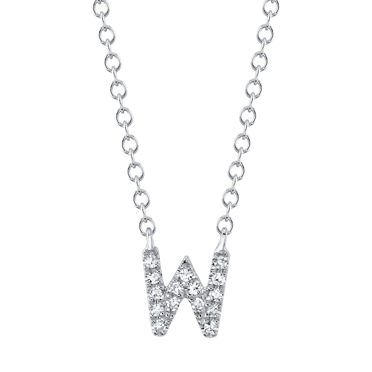 0.05CT 14K W/G DIAMOND NECKLACE - INITIAL W