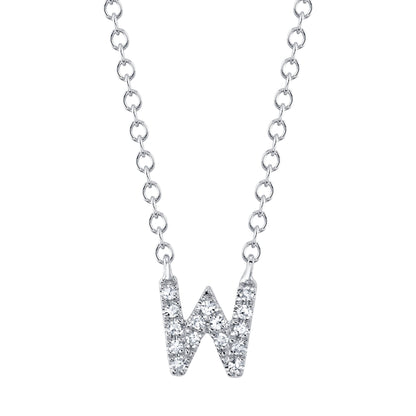 0.05CT 14K W/G DIAMOND NECKLACE - INITIAL W