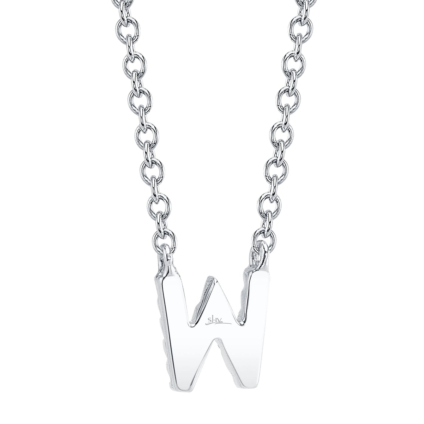 0.05CT 14K W/G DIAMOND NECKLACE - INITIAL W
