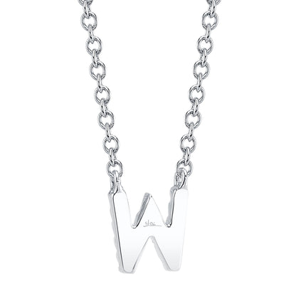 0.05CT 14K W/G DIAMOND NECKLACE - INITIAL W
