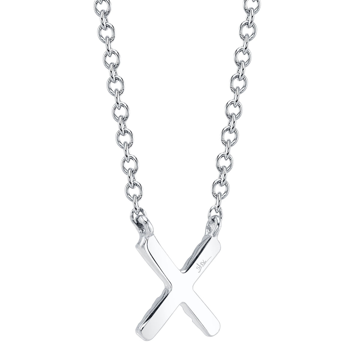 0.04CT 14K W/G DIAMOND NECKLACE - INITIAL X