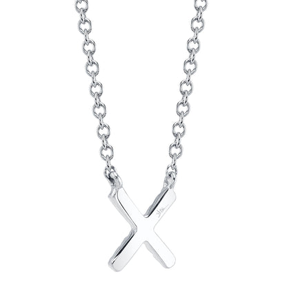 0.04CT 14K W/G DIAMOND NECKLACE - INITIAL X