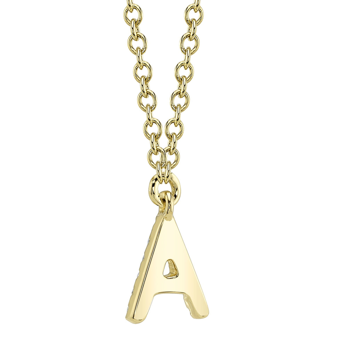 0.04CT 14K Y/G DIAMOND NECKLACE - INITIAL A