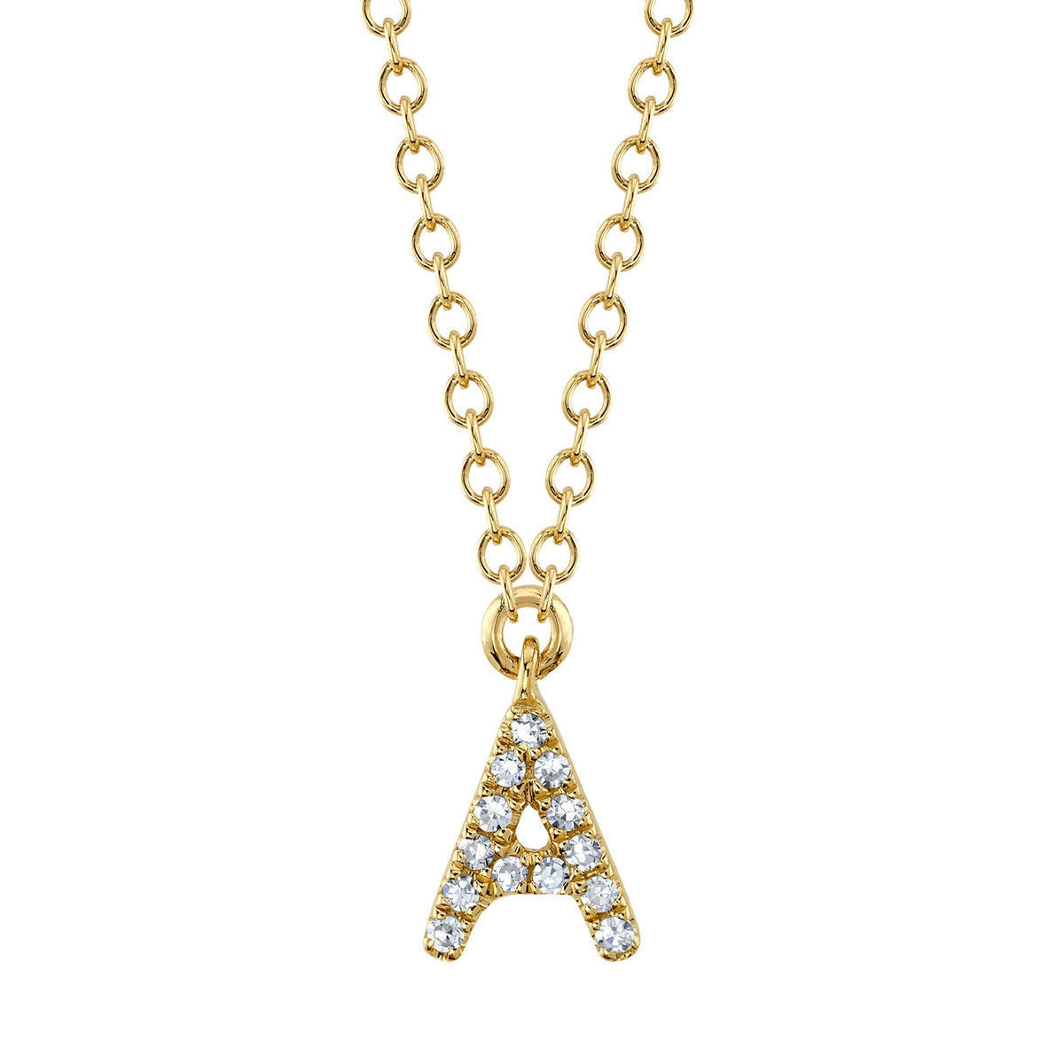 0.04CT 14K Y/G DIAMOND NECKLACE - INITIAL A