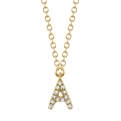 0.04CT 14K Y/G DIAMOND NECKLACE - INITIAL A