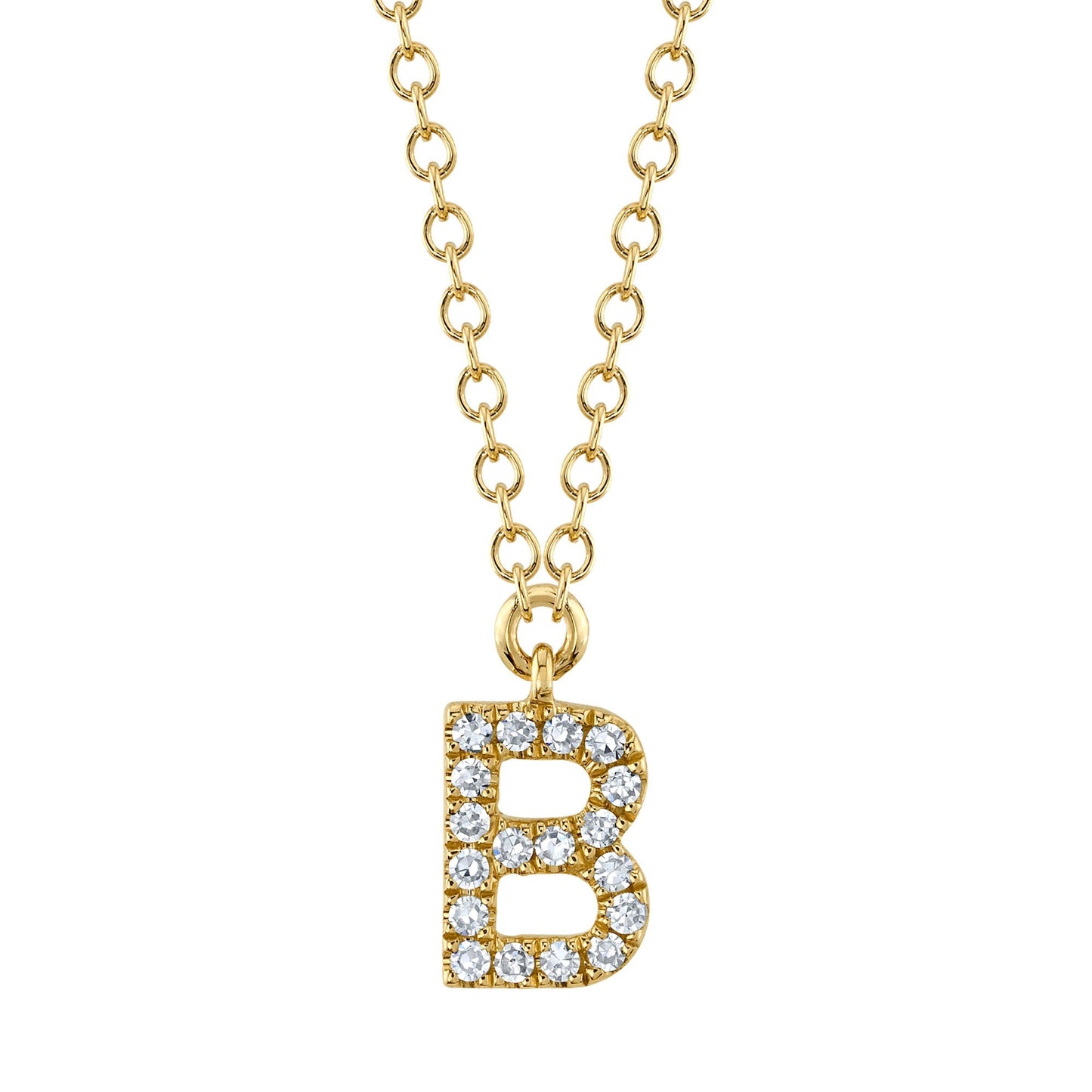 0.06CT 14K Y/G DIAMOND NECKLACE - INITIAL B