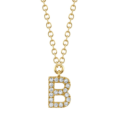 0.06CT 14K Y/G DIAMOND NECKLACE - INITIAL B