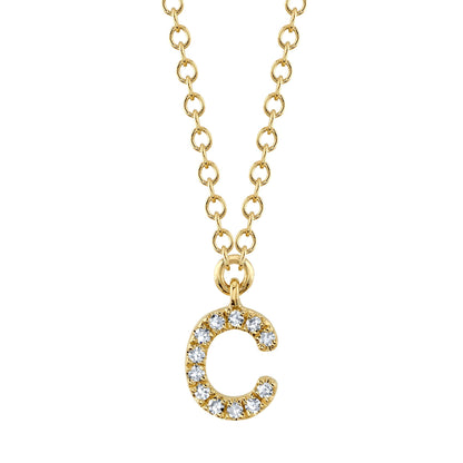 0.04CT 14K Y/G DIAMOND NECKLACE - INITIAL C
