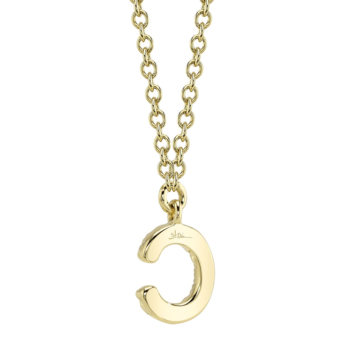 0.04CT 14K Y/G DIAMOND NECKLACE - INITIAL C