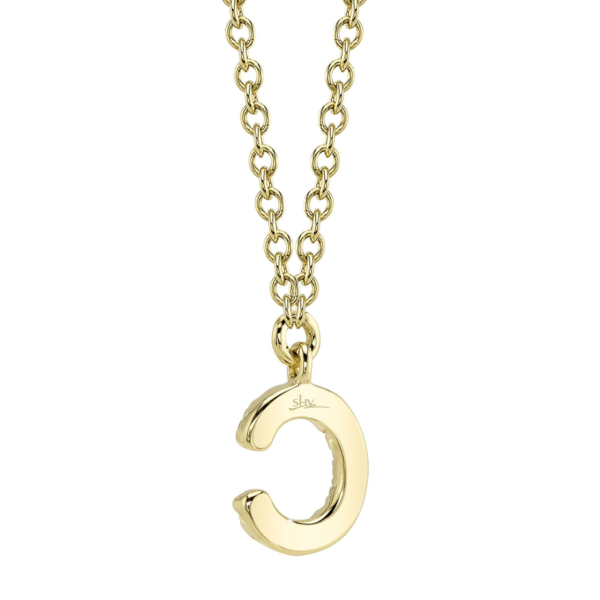 0.04CT 14K Y/G DIAMOND NECKLACE - INITIAL C