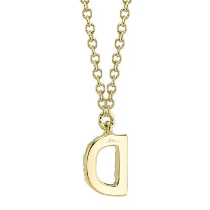 0.05CT 14K Y/G DIAMOND NECKLACE - INITIAL D