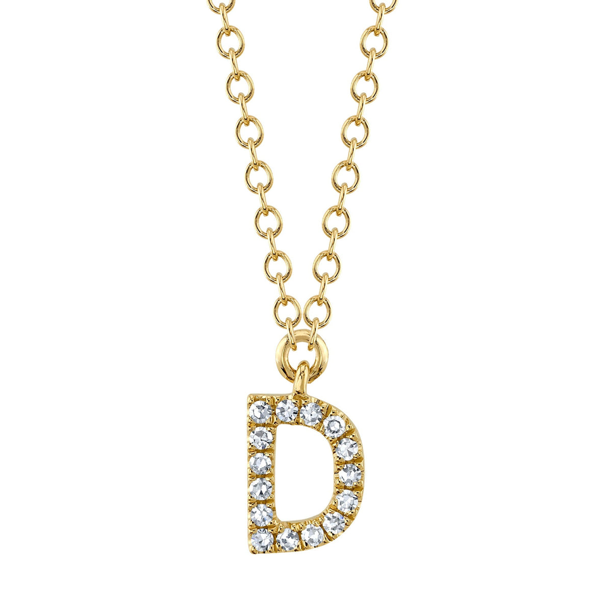 0.05CT 14K Y/G DIAMOND NECKLACE - INITIAL D