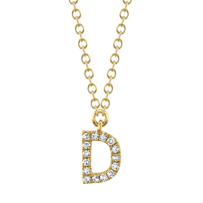 0.05CT 14K Y/G DIAMOND NECKLACE - INITIAL D
