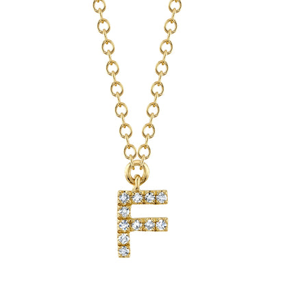 0.04CT 14K Y/G DIAMOND NECKLACE - INITIAL F
