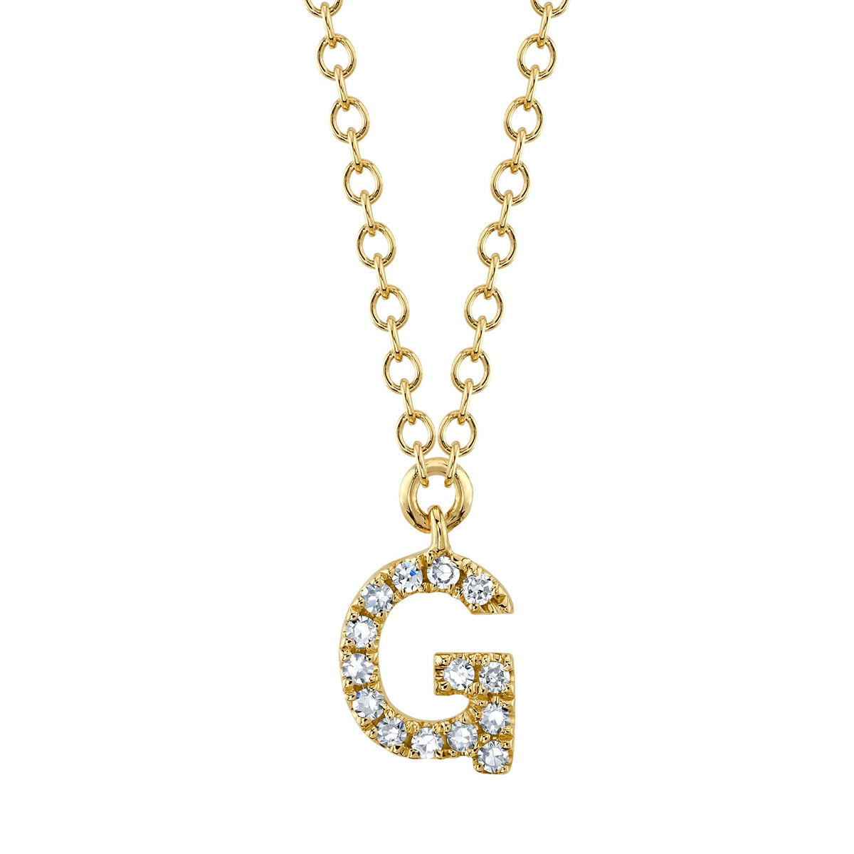 0.05CT 14K Y/G DIAMOND NECKLACE - INITIAL G