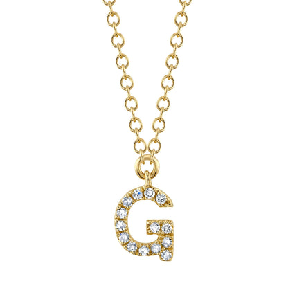 0.05CT 14K Y/G DIAMOND NECKLACE - INITIAL G