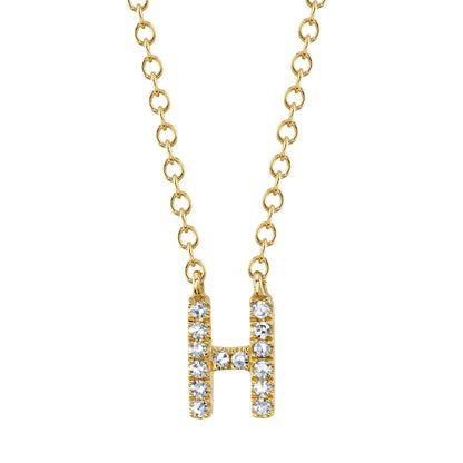 0.05CT 14K Y/G DIAMOND NECKLACE - INITIAL H