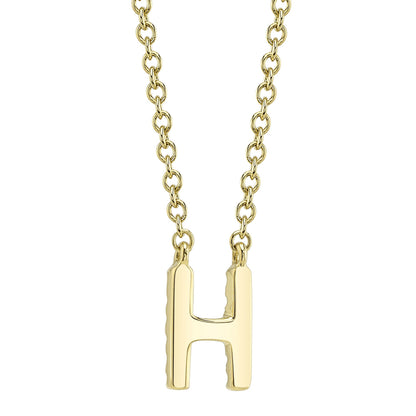 0.05CT 14K Y/G DIAMOND NECKLACE - INITIAL H