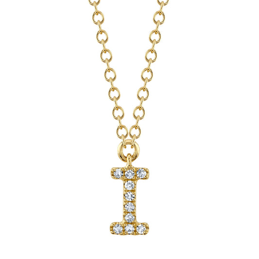 0.03CT 14K Y/G DIAMOND NECKLACE - INITIAL I