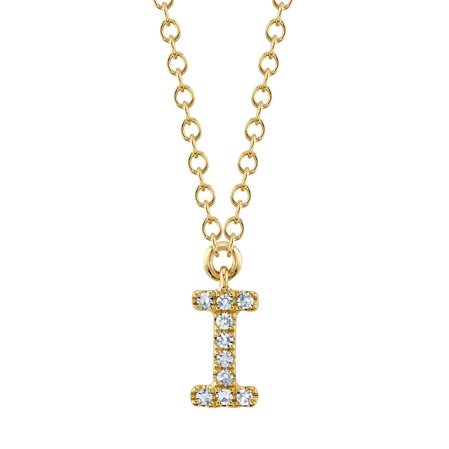 0.03CT 14K Y/G DIAMOND NECKLACE - INITIAL I