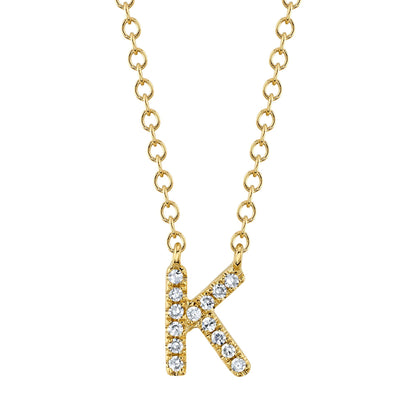 0.05CT 14K Y/G DIAMOND NECKLACE - INITIAL K