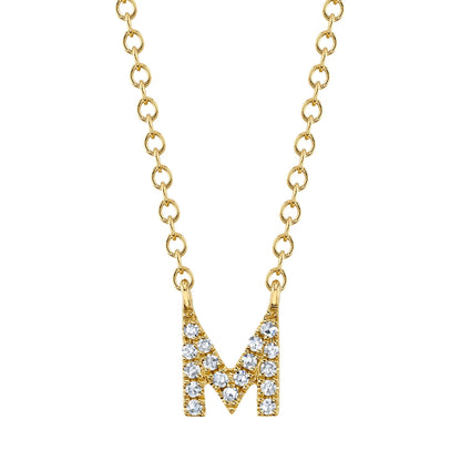 0.05CT 14K Y/G DIAMOND NECKLACE - INITIAL M