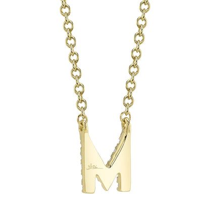 0.05CT 14K Y/G DIAMOND NECKLACE - INITIAL M