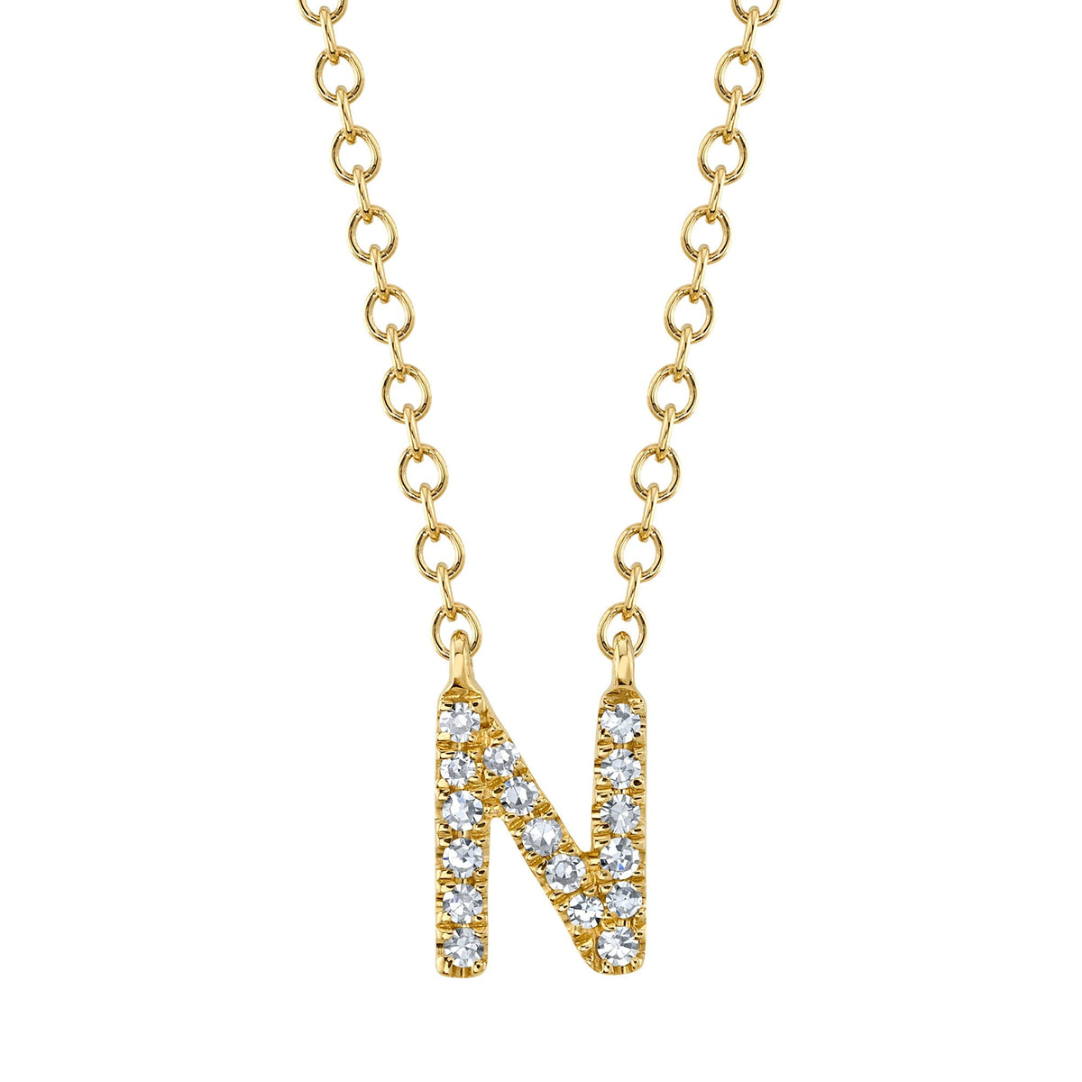 0.05CT 14K Y/G DIAMOND NECKLACE - INITIAL N