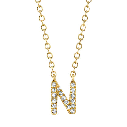 0.05CT 14K Y/G DIAMOND NECKLACE - INITIAL N