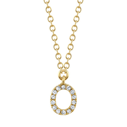 0.05CT 14K Y/G DIAMOND NECKLACE - INITIAL O
