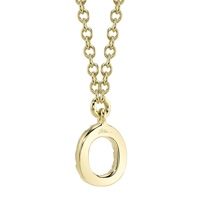 0.05CT 14K Y/G DIAMOND NECKLACE - INITIAL O