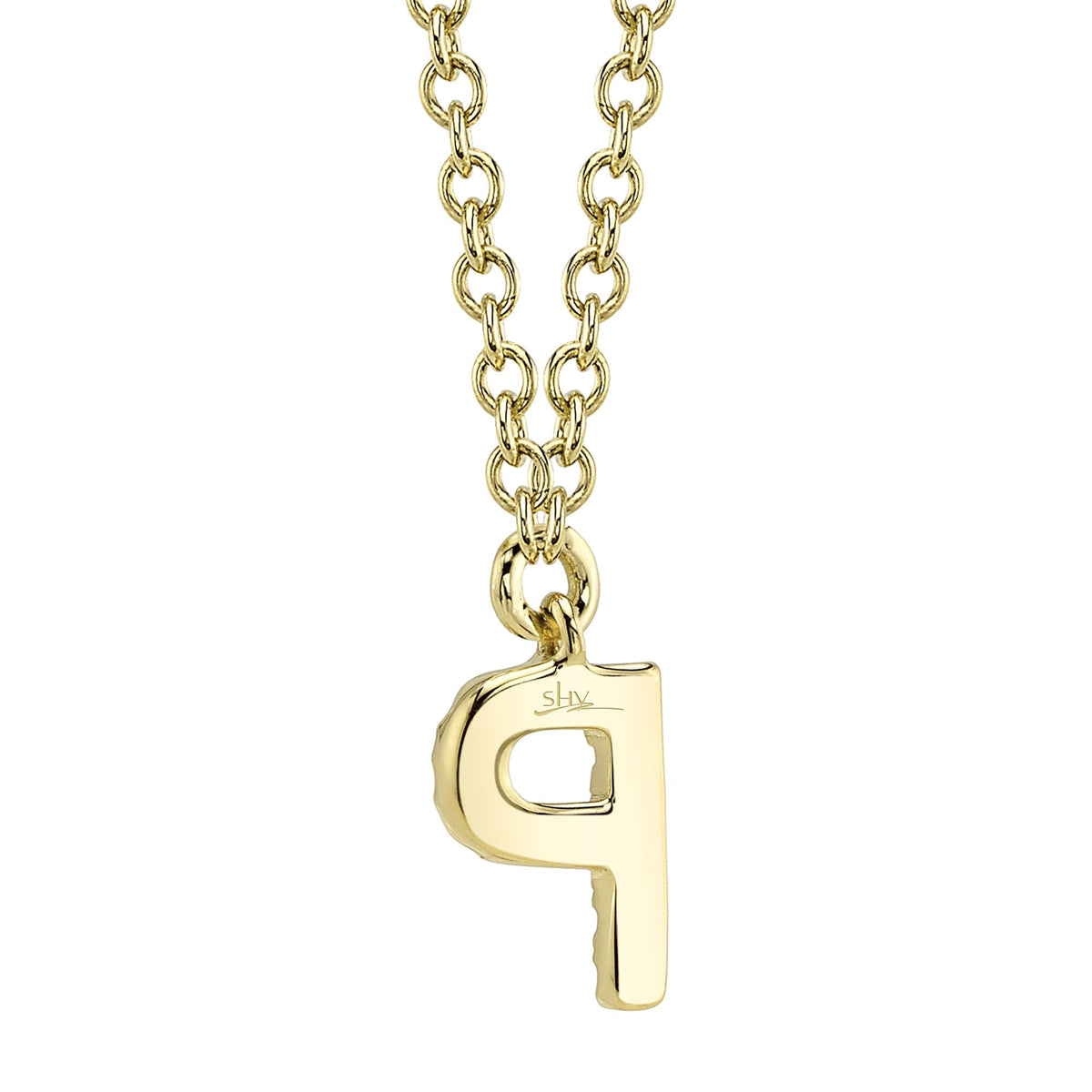 0.04CT 14K Y/G DIAMOND NECKLACE - INITIAL P