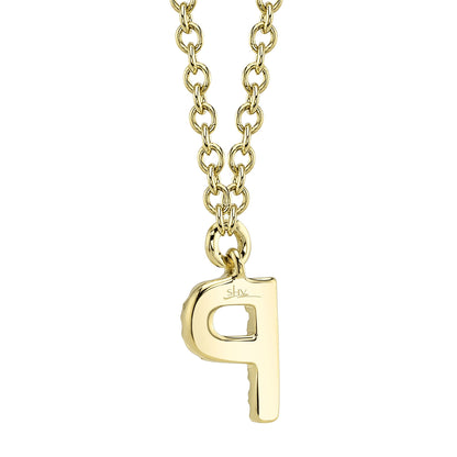 0.04CT 14K Y/G DIAMOND NECKLACE - INITIAL P