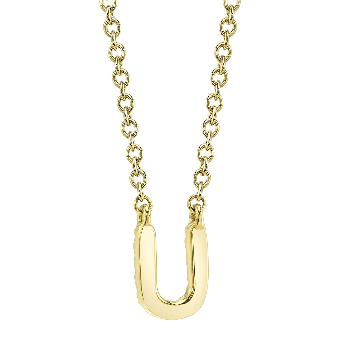 0.04CT 14K Y/G DIAMOND NECKLACE - INITIAL U