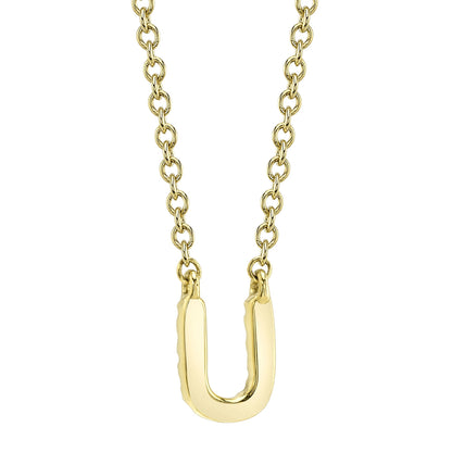 0.04CT 14K Y/G DIAMOND NECKLACE - INITIAL U