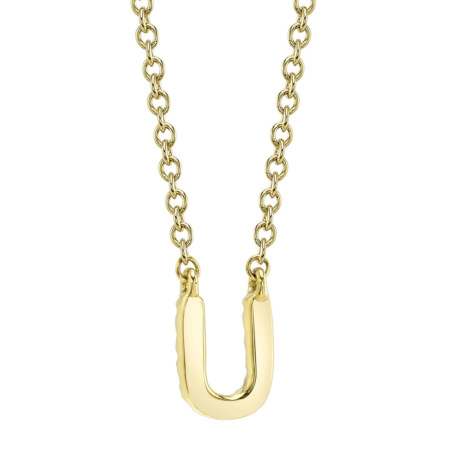 0.04CT 14K Y/G DIAMOND NECKLACE - INITIAL U