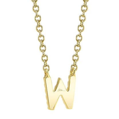 0.05CT 14K Y/G DIAMOND NECKLACE - INITIAL W