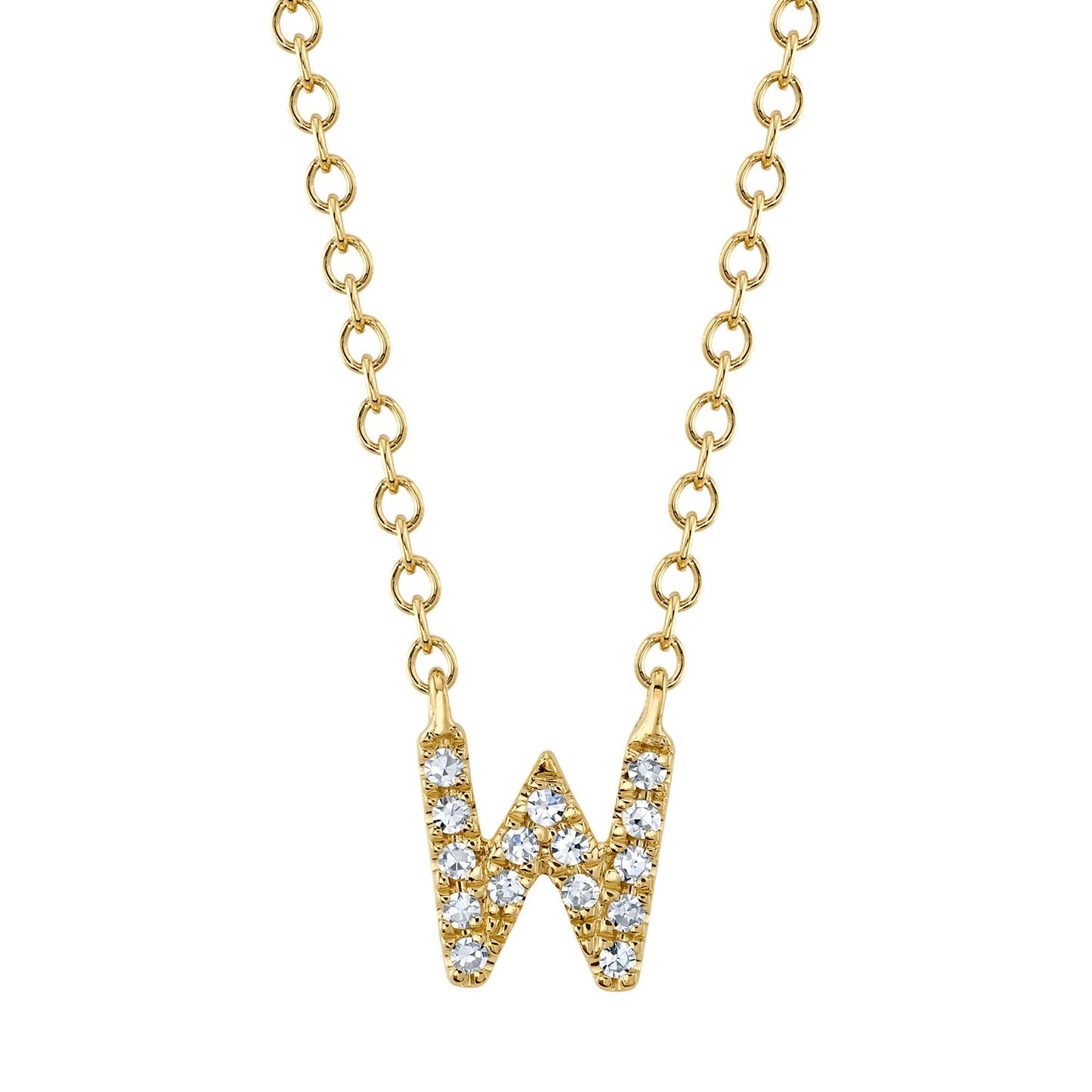 0.05CT 14K Y/G DIAMOND NECKLACE - INITIAL W