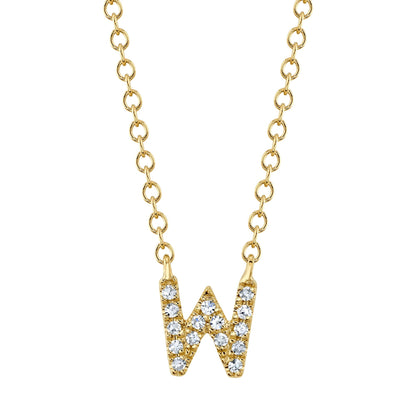 0.05CT 14K Y/G DIAMOND NECKLACE - INITIAL W