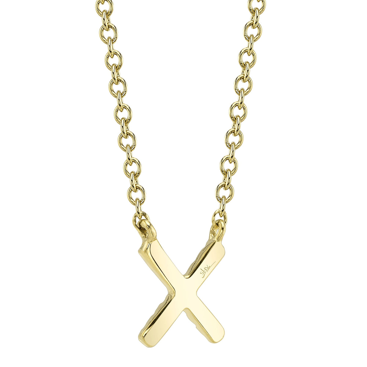 0.04CT 14K Y/G DIAMOND NECKLACE - INITIAL X