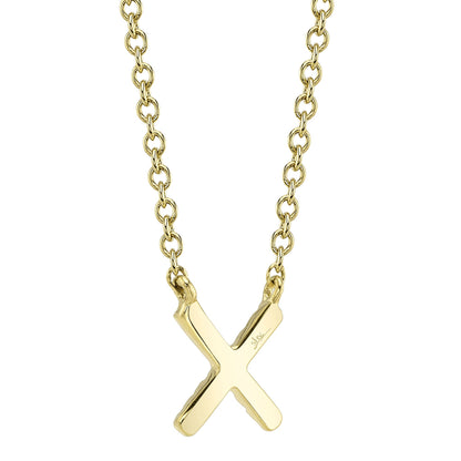 0.04CT 14K Y/G DIAMOND NECKLACE - INITIAL X