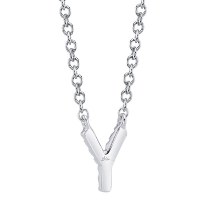 0.03CT 14K Y/G DIAMOND NECKLACE - INITIAL Y