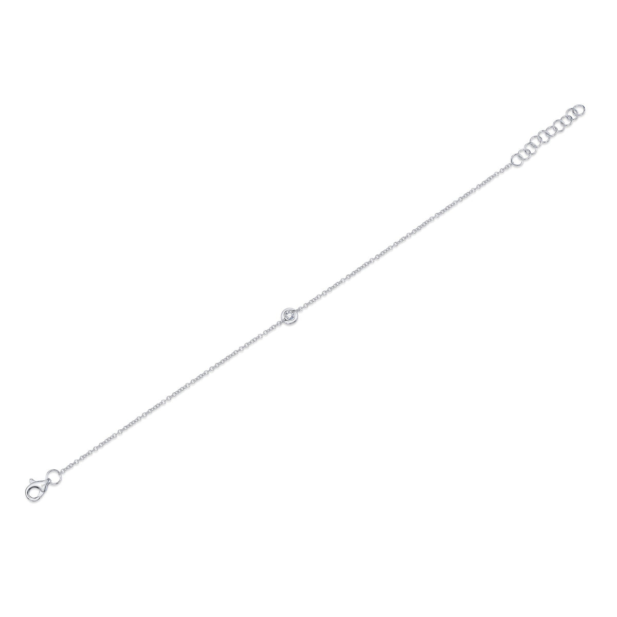 0.06CT 14K W/G DIAMOND BEZEL BRACELET