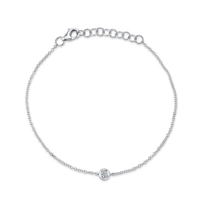 0.06CT 14K W/G DIAMOND BEZEL BRACELET