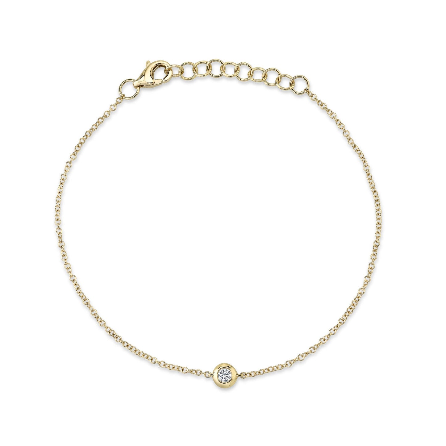 0.06CT 14K Y/G DIAMOND BEZEL BRACELET