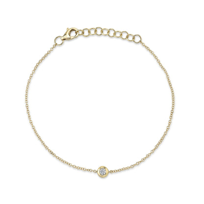 0.06CT 14K Y/G DIAMOND BEZEL BRACELET