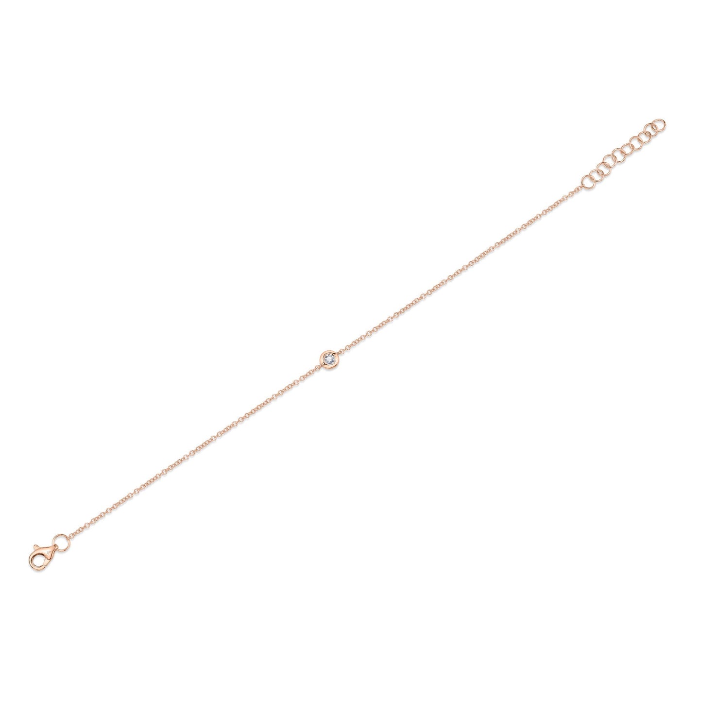 0.06CT 14K R/G DIAMOND BEZEL BRACELET
