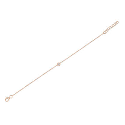 0.06CT 14K R/G DIAMOND BEZEL BRACELET