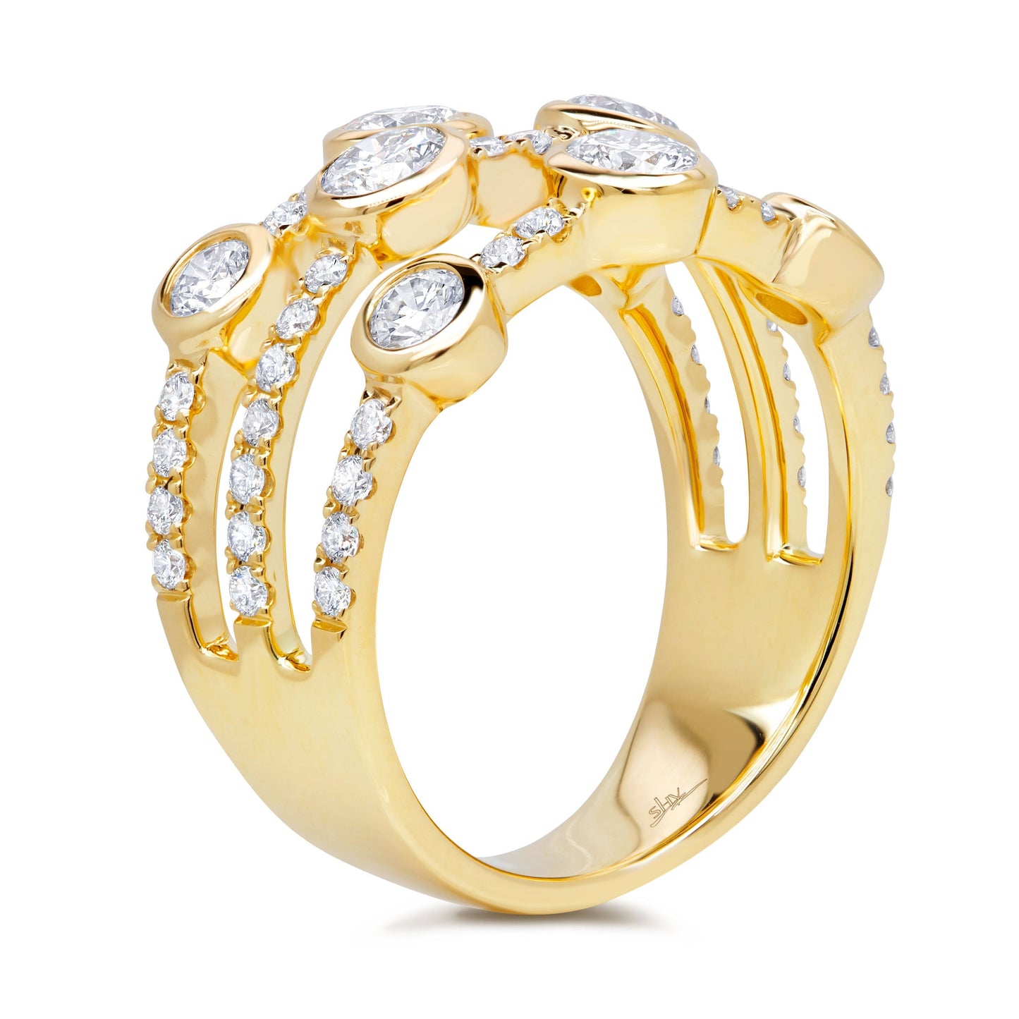 1.58CT 14K Y/G DIAMOND BEZEL RING
