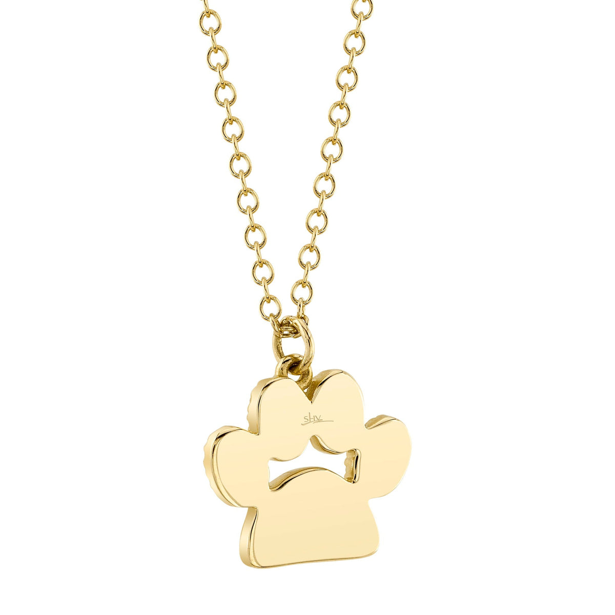 0.09CT 14K Y/G DIAMOND PAW NECKLACE
